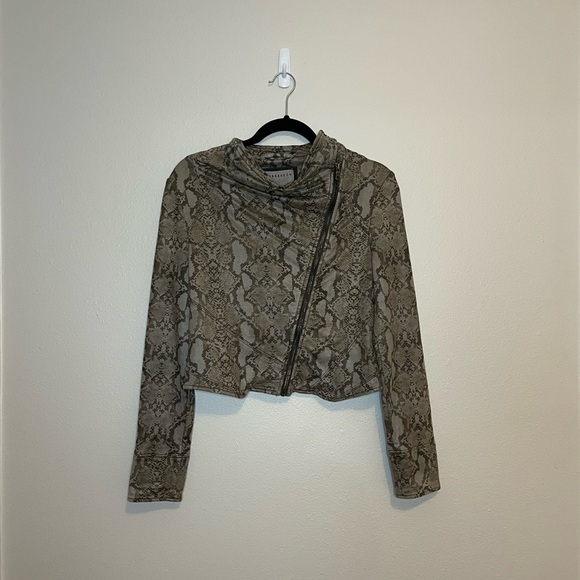 Anthropologie Jackets & Blazers - Anthropologie Marrakech asymmetrical Moto jacket snake print size XS